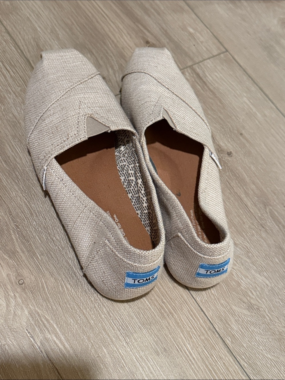 Toms Women's Natural Canvas Slip-On Moccasins - Light Beige
